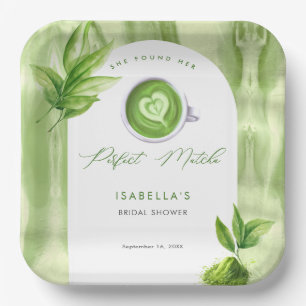 Sie fand ihr perfektes Matcha elegante Bridal Show Pappteller
