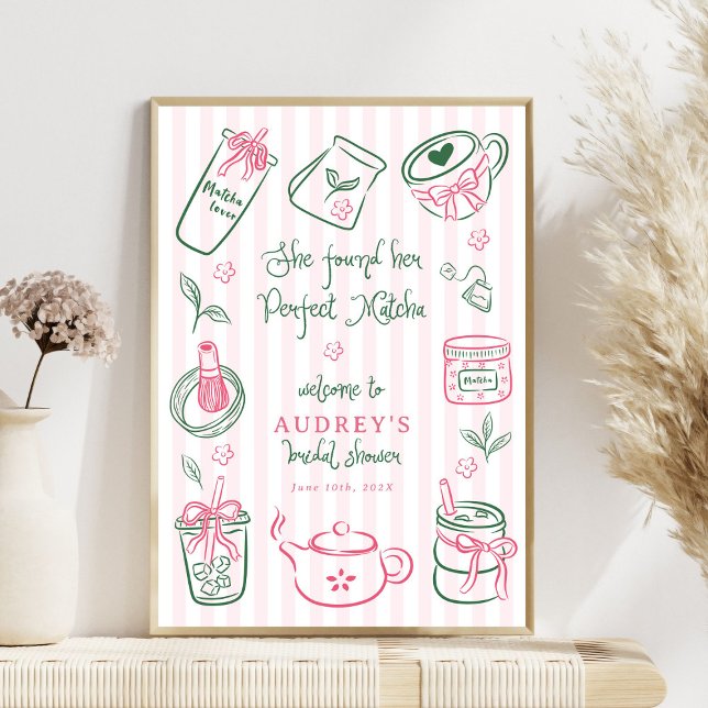 Sie fand ihr perfektes Matcha Rosa Brautbad Poster (Von Creator hochgeladen)