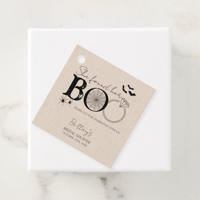 Sie fand ihr rustikales Halloween-Brautparty Geschenkanhänger (Beispiel)