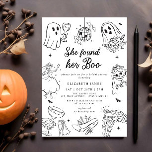 Sie fand ihre Boo Ghost Floral Brautparty Einladung