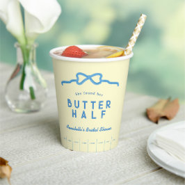 Sie fand ihre Butter-Halb-Blau-Bogen-Hochzeitsdusc Pappbecher