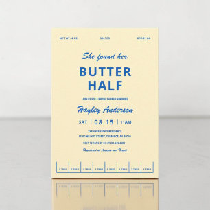 Sie fand ihre Butter-Hälfte Junggesellinnenabschie Einladung