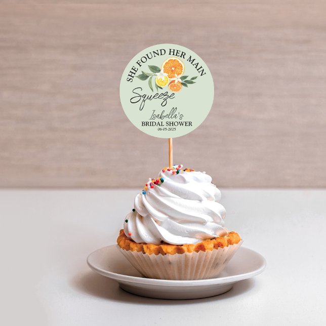 Sie fand ihre Haupt-Squeeze-Brautparty-Grünflächen Runder Aufkleber (She Found Her Main Squeeze)