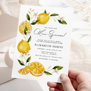 Sie fand ihre Haupt-Squeeze Citrus Floral Bridal Einladung