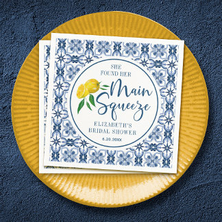 Sie fand ihre Hauptpresse Lemon italienischen blau Serviette
