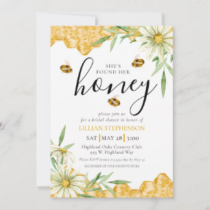 Sie fand ihre Honig-Biene-Themen-Daisy-Hochzeitsdu Einladung