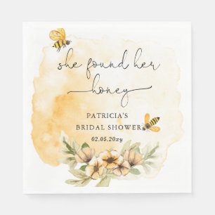 Sie fand ihre Honig-Blumen-Biene-Braut-Party Serviette