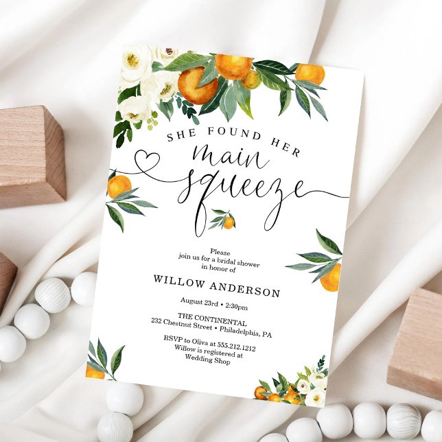 Sie fand ihre Main Squeeze Bridal Shower Einladung (Von Creator hochgeladen)
