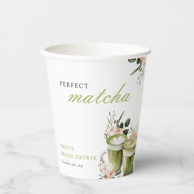 Sie fand ihre perfekte Matcha-Brautparty Pappbecher (Vorderseite)