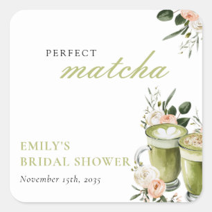Sie fand ihre perfekte Matcha-Brautparty Quadratischer Aufkleber