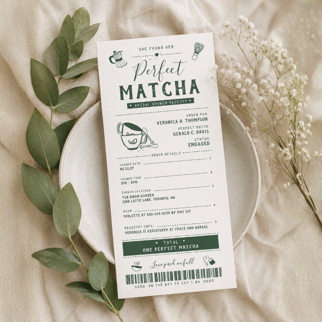 Sie fand ihre perfekte Matcha-Hochzeitseinladung z Einladung (Von Creator hochgeladen)