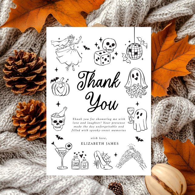 Sie fand ihren Boo-Geist-Blumen-Brautstrauße Dankeskarte (Von Creator hochgeladen)