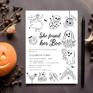 Sie fand ihren Boo Ghost Floral  Brautdusche Einladung