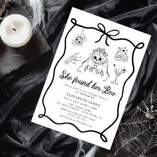 Sie fand ihren Boo Ghost Floral  Brautdusche Einladung