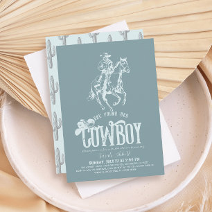 Sie fand ihren Cowboy Dusty Blue Brautparty Einladung