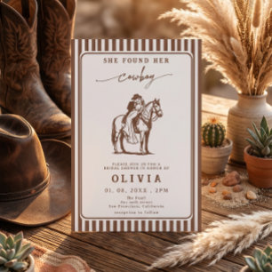 Sie fand ihren Cowboy Western gestreiften Junggese Einladung