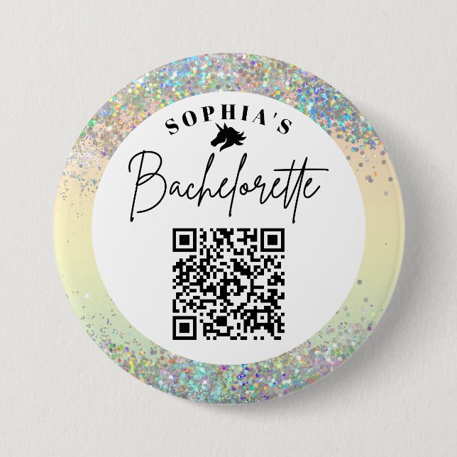 Sie fand ihren Einhorn-Junggesellinnenabschied-QR- Button (Vorderseite)