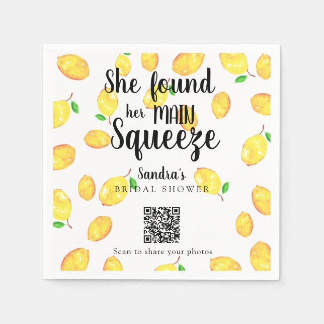 Sie fand ihren Hauptbräutigam-Limonen-Junggesellin Serviette (Vorderseite)