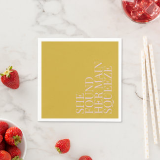 Sie fand ihren Hauptpartner Moderne Bridal Shower Serviette