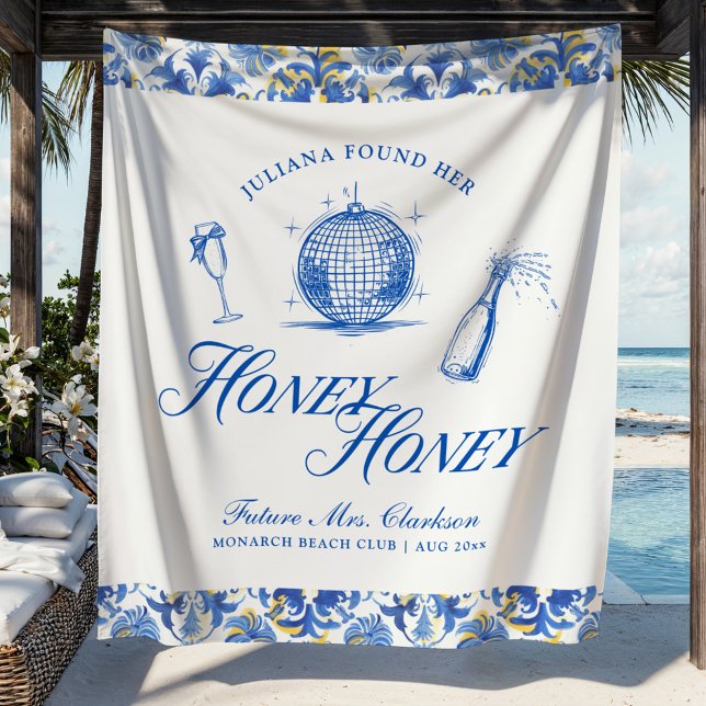 Sie fand ihren Honey Honey Blue Greece Bachelorett Wandteppich (Von Creator hochgeladen)