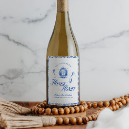 Sie fand ihren Honey Honey Blue Greece Bachelorett Weinetikett