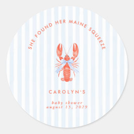 Sie fand ihren Mainsqueeze Coastal Hummer Runder Aufkleber