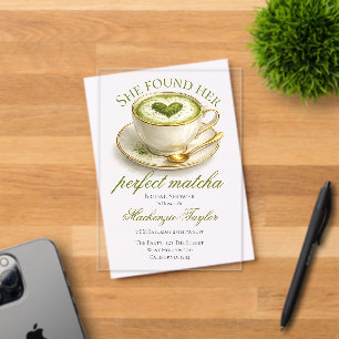 Sie fand ihren perfekten Matcha-Junggesellinnenabs Acryleinladungen
