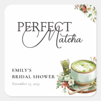 Sie fand ihren perfekten Matcha-Junggesellinnenabs Quadratischer Aufkleber