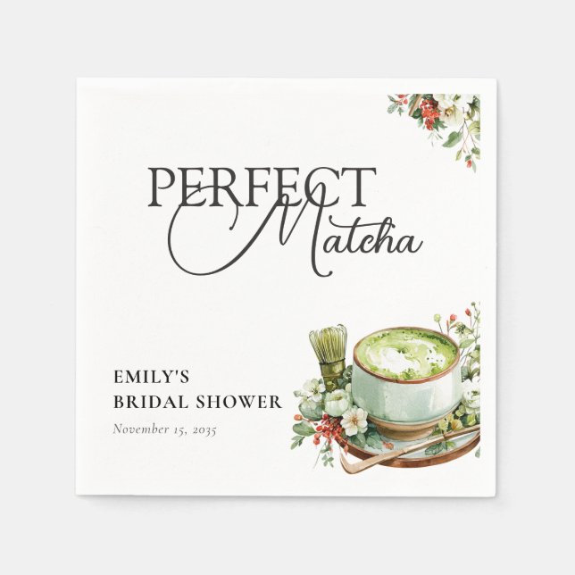 Sie fand ihren perfekten Matcha-Junggesellinnenabs Serviette (Vorderseite)