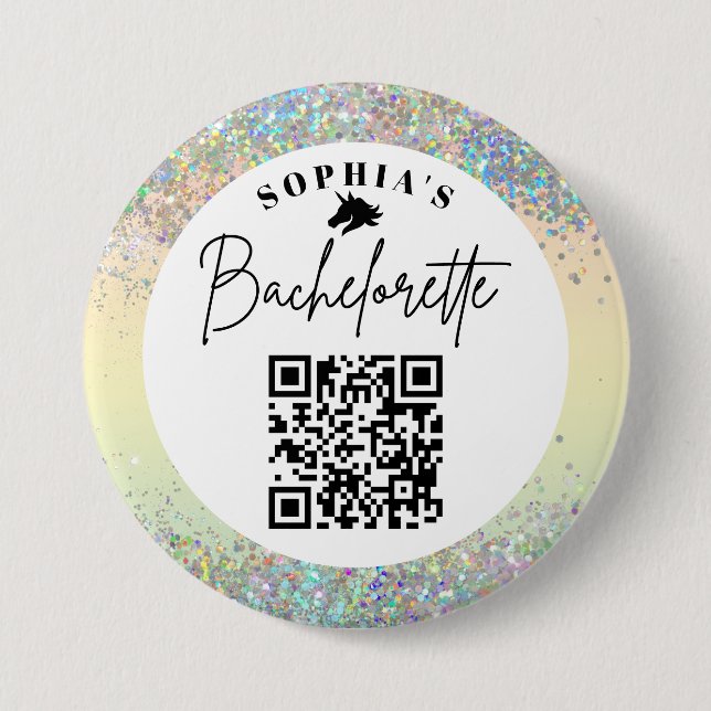 Sie fand ihren unvericorn Bachelorette QR Code Dri Button (Vorderseite)