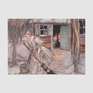 „Sie fand reife Erdbeeren“ von Arthur Rackham Seidenpapier