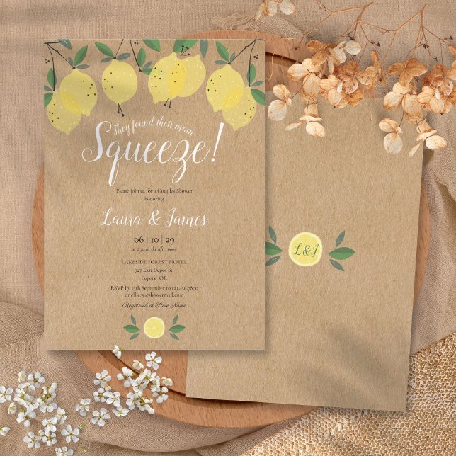 Sie fanden ihre Haupt-Squeeze Lemon Paare Dusche Einladung (They Found Their Main Squeeze Lemon Couples Shower Invitation)