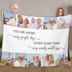 Sie fehlen 10 Foto Collage White Remembrance Fleecedecke