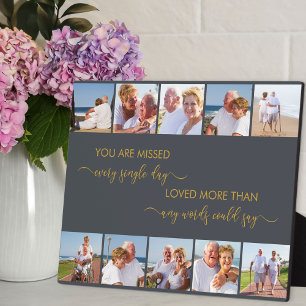 Sie fehlen Gedicht Gray Remembrance Multi-Foto Fotoplatte