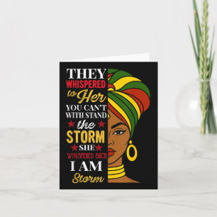 Sie flüstern, ich bin der Sturm Afro Königin Fraue Karte