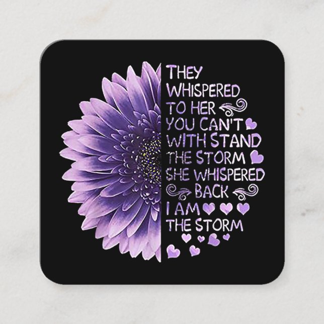 Sie flüsterten ihr zu, dass ihr den Sto nicht steh Quadratische Visitenkarte (Vorderseite)