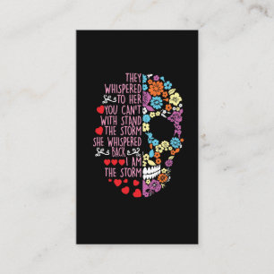 Sie flüsterten zu ihrer Blume Schädelsturm Visitenkarte