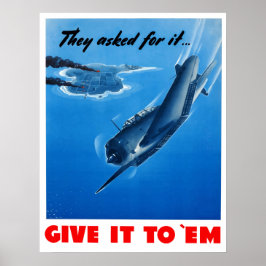 Sie Fragte für sie geben es "Em Poster