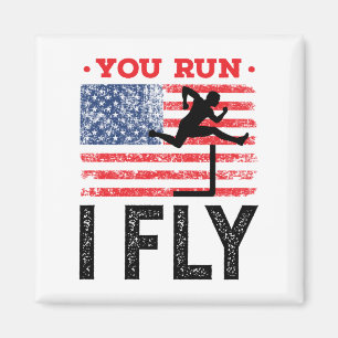 Sie führen I Fly Track und Field Hurdles Hurdler Magnet