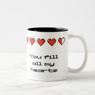 Sie füllen alle meine Herzen Zweifarbige Tasse