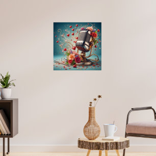 Sie füllen mein Herz mit Song - Retro Romantik Poster