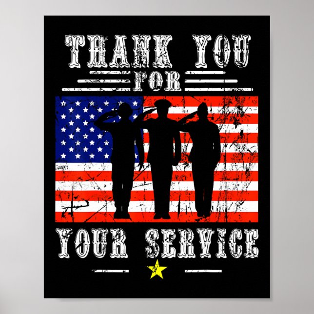 Sie für Ihre Dienste Patriotic - Veterans Day for Poster (Vorne)