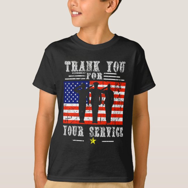 Sie für Ihre Dienste Patriotic - Veterans Day for T-Shirt (Vorderseite)