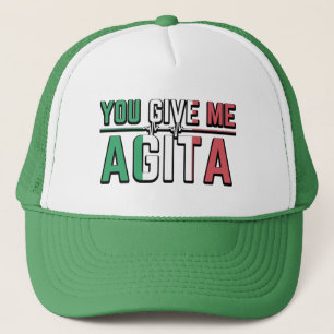 Sie geben mir Agita Stunad und Agita Spaß Geschenk Truckerkappe