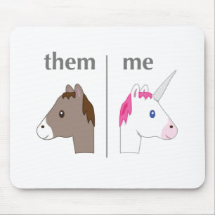 Sie gegen mich Esel gegen das Einhorn lustig Mousepad