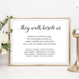 Sie gehen neben uns Hochzeitsgedicht Namen Poster