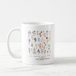 Sie gehören zu den Wildblumen Custom Monogram Kaffeetasse