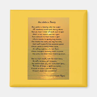 Sie geht in Beauty/Cape May Sunset Square Magnet