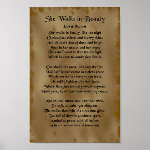 Sie geht in Beauty, Lord Byron Poster