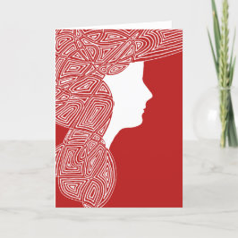 Sie geht in der Schönheitskarte spazieren Feiertagskarte